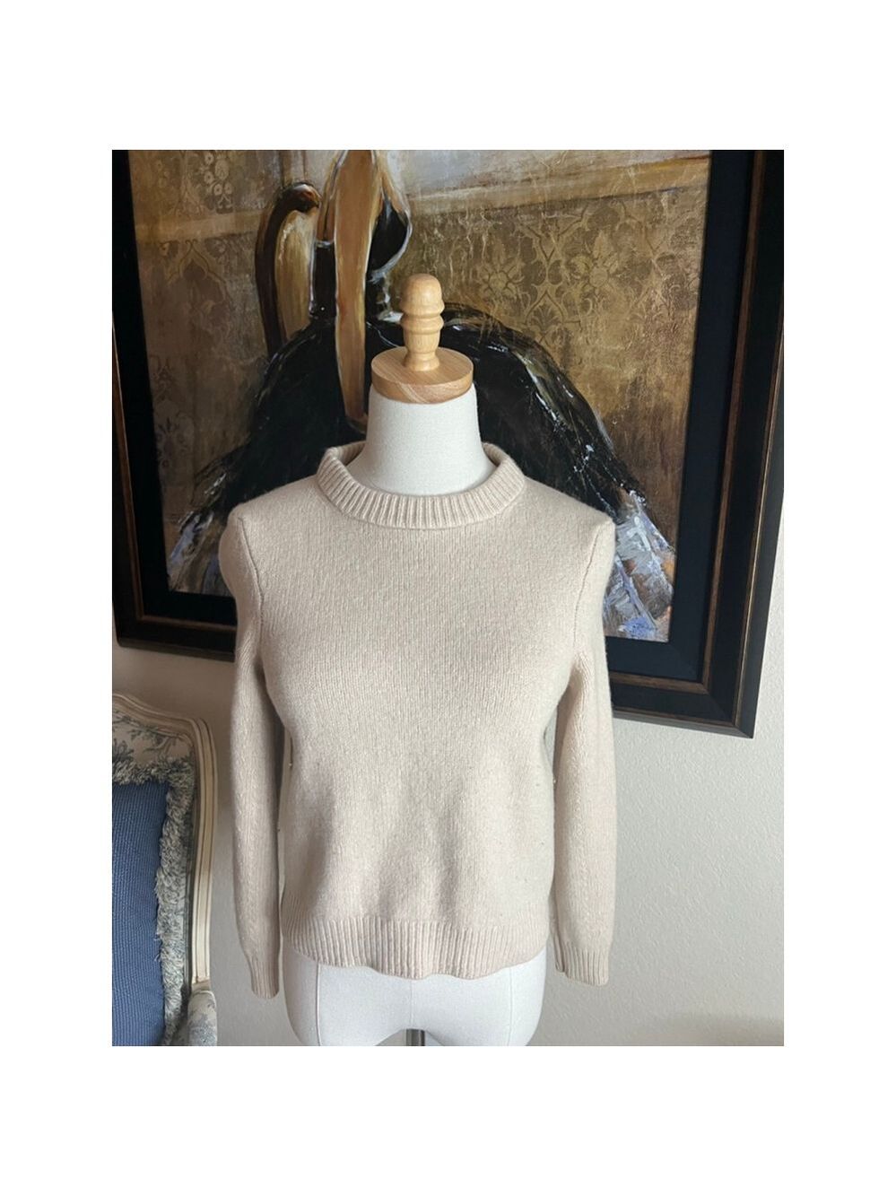 Women's Filippa K Beige Crew Neck Sweater S Wool - Picture 4 of 5